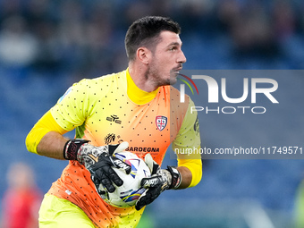 Simone Scuffet of Cagliari Calcio during the Serie A Enilive match between SS Lazio and Cagliari Calcio at Stadio Olimpico on November 4, 20...