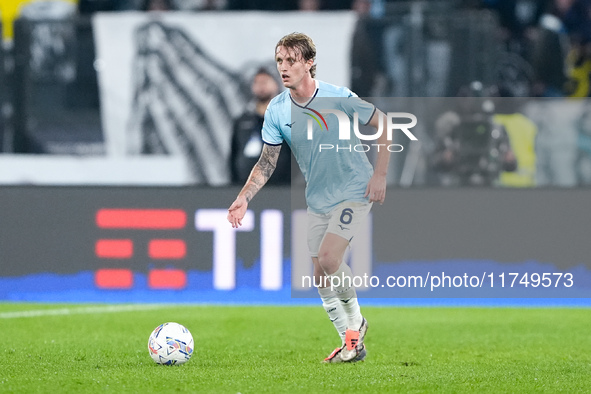 Nicolo' Rovella of SS Lazio during the Serie A Enilive match between SS Lazio and Cagliari Calcio at Stadio Olimpico on November 4, 2024 in...