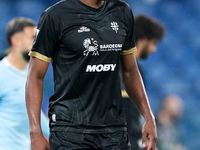 Yerry Mina of Cagliari Calcio looks on during the Serie A Enilive match between SS Lazio and Cagliari Calcio at Stadio Olimpico on November...