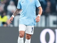 Luca Pellegrini of SS Lazio during the Serie A Enilive match between SS Lazio and Cagliari Calcio at Stadio Olimpico on November 4, 2024 in...