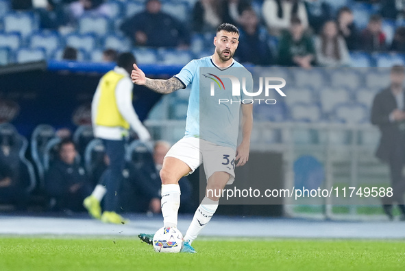 Mario Gila of SS Lazio during the Serie A Enilive match between SS Lazio and Cagliari Calcio at Stadio Olimpico on November 4, 2024 in Rome,...