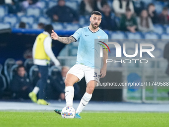 Mario Gila of SS Lazio during the Serie A Enilive match between SS Lazio and Cagliari Calcio at Stadio Olimpico on November 4, 2024 in Rome,...