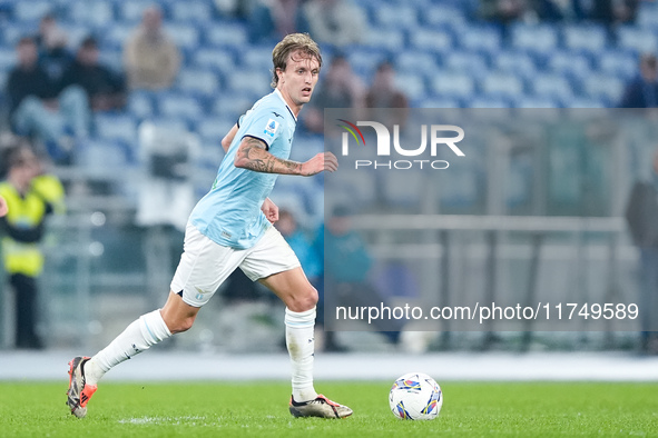 Nicolo' Rovella of SS Lazio during the Serie A Enilive match between SS Lazio and Cagliari Calcio at Stadio Olimpico on November 4, 2024 in...