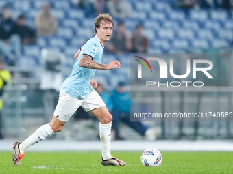 Nicolo' Rovella of SS Lazio during the Serie A Enilive match between SS Lazio and Cagliari Calcio at Stadio Olimpico on November 4, 2024 in...