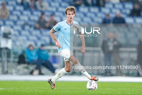 Nicolo' Rovella of SS Lazio during the Serie A Enilive match between SS Lazio and Cagliari Calcio at Stadio Olimpico on November 4, 2024 in...