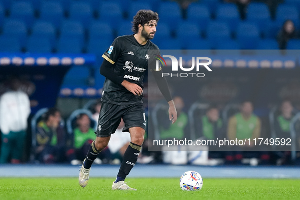 Sebastiano Luperto of Cagliari Calcio during the Serie A Enilive match between SS Lazio and Cagliari Calcio at Stadio Olimpico on November 4...