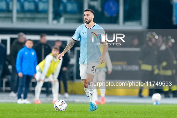 Mario Gila of SS Lazio during the Serie A Enilive match between SS Lazio and Cagliari Calcio at Stadio Olimpico on November 4, 2024 in Rome,...