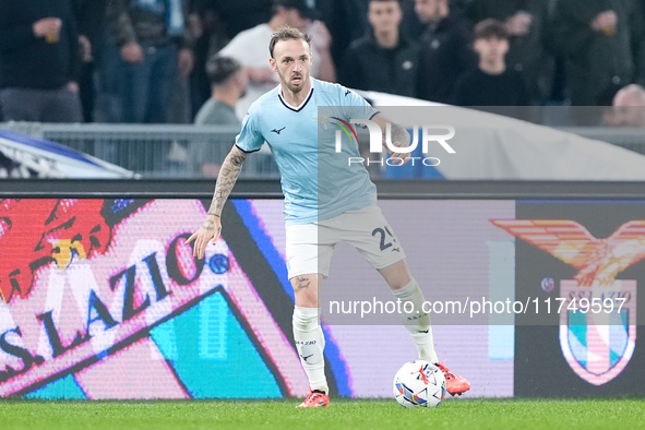 Manuel Lazzari of SS Lazio during the Serie A Enilive match between SS Lazio and Cagliari Calcio at Stadio Olimpico on November 4, 2024 in R...