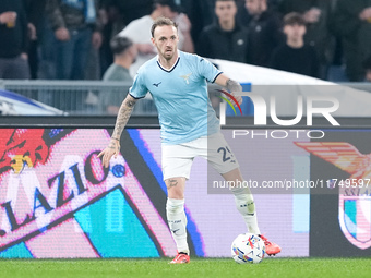 Manuel Lazzari of SS Lazio during the Serie A Enilive match between SS Lazio and Cagliari Calcio at Stadio Olimpico on November 4, 2024 in R...