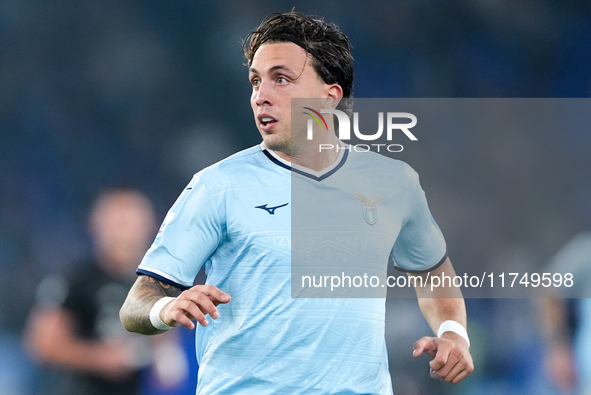 Samuel Gigot of SS Lazio looks on during the Serie A Enilive match between SS Lazio and Cagliari Calcio at Stadio Olimpico on November 4, 20...