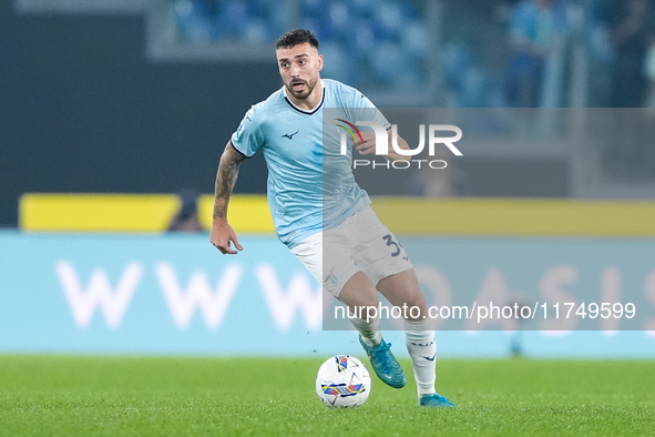 Mario Gila of SS Lazio during the Serie A Enilive match between SS Lazio and Cagliari Calcio at Stadio Olimpico on November 4, 2024 in Rome,...