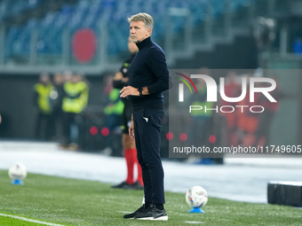 Marco Baroni head coach of SS Lazio looks on during the Serie A Enilive match between SS Lazio and Cagliari Calcio at Stadio Olimpico on Nov...