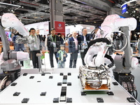 Visitors visit the NACHI exhibition area during the technical equipment exhibition area of the 7th China International Import Expo in Shangh...