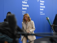 Giorgia Meloni, Prime Minister of Italy, arrives at the 5th European Political Community Summit in Budapest, Hungary, on November 7, a day a...