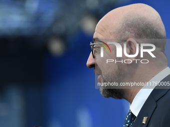 Charles Michel, President of the European Council, arrives at the 5th European Political Community Summit in Budapest, Hungary, on November...