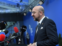 Charles Michel, President of the European Council, arrives at the 5th European Political Community Summit in Budapest, Hungary, on November...