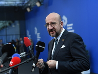 Charles Michel, President of the European Council, arrives at the 5th European Political Community Summit in Budapest, Hungary, on November...