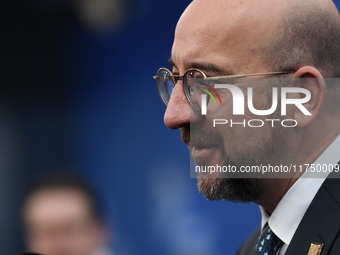 Charles Michel, President of the European Council, arrives at the 5th European Political Community Summit in Budapest, Hungary, on November...