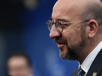 Charles Michel, President of the European Council, arrives at the 5th European Political Community Summit in Budapest, Hungary, on November...