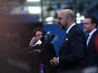 Charles Michel, President of the European Council, arrives at the 5th European Political Community Summit in Budapest, Hungary, on November...