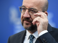 Charles Michel, President of the European Council, arrives at the 5th European Political Community Summit in Budapest, Hungary, on November...