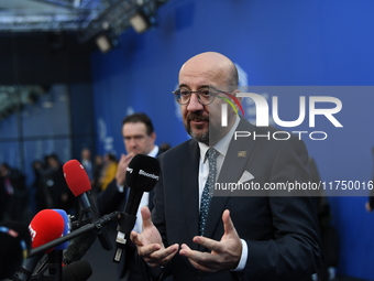 Charles Michel, President of the European Council, arrives at the 5th European Political Community Summit in Budapest, Hungary, on November...