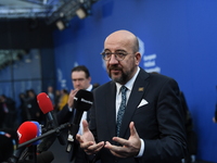 Charles Michel, President of the European Council, arrives at the 5th European Political Community Summit in Budapest, Hungary, on November...