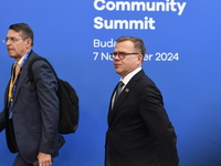 Kristen Michal, Estonian Prime Minister, arrives at the 5th European Political Community Summit in Budapest, Hungary, on November 7, a day a...