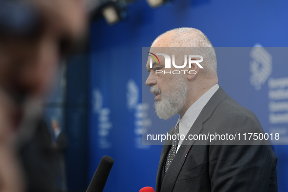 Edi Rama, Prime Minister of Albania, arrives at the 5th European Political Community Summit in Budapest, Hungary, on November 7, a day after...