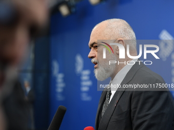 Edi Rama, Prime Minister of Albania, arrives at the 5th European Political Community Summit in Budapest, Hungary, on November 7, a day after...