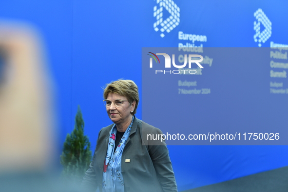 Viola Patricia Amherd, President of the Swiss Confederation, arrives at the 5th European Political Community Summit in Budapest, Hungary, on...