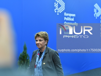 Viola Patricia Amherd, President of the Swiss Confederation, arrives at the 5th European Political Community Summit in Budapest, Hungary, on...