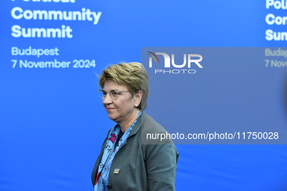 Viola Patricia Amherd, President of the Swiss Confederation, arrives at the 5th European Political Community Summit in Budapest, Hungary, on...