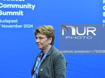 Viola Patricia Amherd, President of the Swiss Confederation, arrives at the 5th European Political Community Summit in Budapest, Hungary, on...