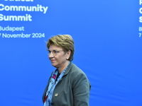 Viola Patricia Amherd, President of the Swiss Confederation, arrives at the 5th European Political Community Summit in Budapest, Hungary, on...