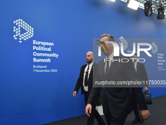 Aleksandar Vucic, President of Serbia, arrives at the 5th European Political Community Summit in Budapest, Hungary, on November 7, a day aft...