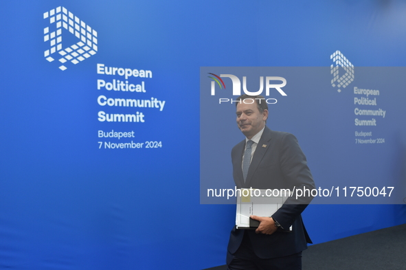 Pedro Sanchez, Prime Minister of Spain, arrives at the 5th European Political Community Summit in Budapest, Hungary, on November 7, a day af...