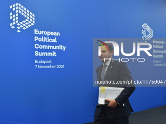 Pedro Sanchez, Prime Minister of Spain, arrives at the 5th European Political Community Summit in Budapest, Hungary, on November 7, a day af...