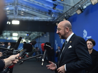 Charles Michel, President of the European Council, arrives at the 5th European Political Community Summit in Budapest, Hungary, on November...