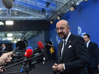 Charles Michel, President of the European Council, arrives at the 5th European Political Community Summit in Budapest, Hungary, on November...