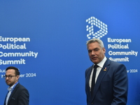 Karl Nehammer, Chancellor of Austria, arrives at the 5th European Political Community Summit in Budapest, Hungary, on November 7, a day afte...