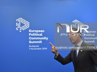 Andrej Plenkovic, Prime Minister of Croatia, arrives at the 5th European Political Community Summit in Budapest, Hungary, on November 7, a d...