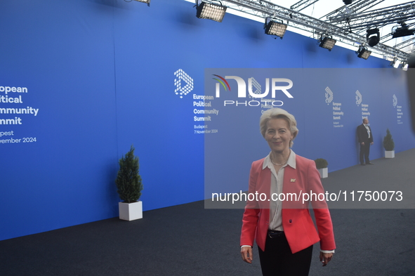 Ursula von der Leyen, President of the European Commission, arrives at the 5th European Political Community Summit in Budapest, Hungary, on...