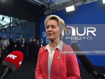 Ursula von der Leyen, President of the European Commission, arrives at the 5th European Political Community Summit in Budapest, Hungary, on...