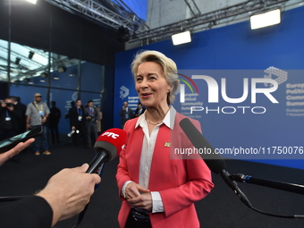 Ursula von der Leyen, President of the European Commission, arrives at the 5th European Political Community Summit in Budapest, Hungary, on...