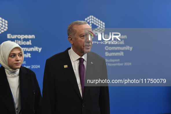 Recep Tayyip Erdogan, President of Turkey, arrives at the 5th European Political Community Summit in Budapest, Hungary, on November 7, a day...