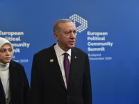 Recep Tayyip Erdogan, President of Turkey, arrives at the 5th European Political Community Summit in Budapest, Hungary, on November 7, a day...