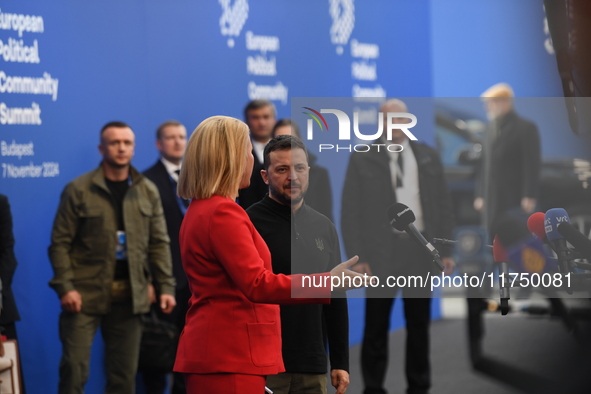 Volodymyr Zelenskyy, President of Ukraine, arrives at the 5th European Political Community Summit in Budapest, Hungary, on November 7, a day...