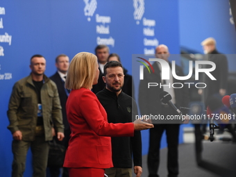 Volodymyr Zelenskyy, President of Ukraine, arrives at the 5th European Political Community Summit in Budapest, Hungary, on November 7, a day...