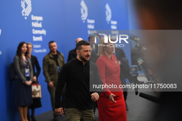 Volodymyr Zelenskyy, President of Ukraine, arrives at the 5th European Political Community Summit in Budapest, Hungary, on November 7, a day...